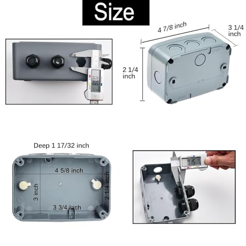 Outdoor Junction Box, Nineleaf IP66 3 Set Weatherproof Electrical Boxes with 20mm Cable Gland Kit, PVC/ABS Plastic Enclosure Box Universal Watertight 4.9 x 3.3 x 2.3 inch (125x86x62mm) - color: 3PK, size: Medium+4*M20