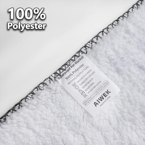 Waterproof Dog Blanket, Pattern Printing Super Soft Warm Fluffy Facecloth Sofa Car Bed Protector, Urine Proof Washable Outdoor Pet Blanket for Puppy Large Dogs & Cats(paw & Bone40*30) Blue - color: Blue | Bone, size: Medium
