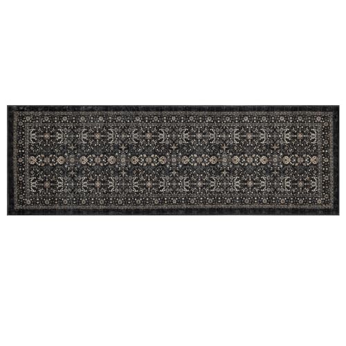 Ruaruarug Area Rug Non Slip Machine Washable Ultra Soft Living Room/Bedroom/Kitchen/Outdoor/Classroom Black Grey, 2'×6' - color: Dark Grey, size: 2' x 6' (Rectangular)