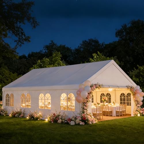 20x26 Carport Heavy Duty Party Tent with Removable Sidewalls Outdoor Storage Shelter Portable Garage with All Season Tarp, Canopy for Backyard Barbecues Parties Weddings - size: 20x26 FT