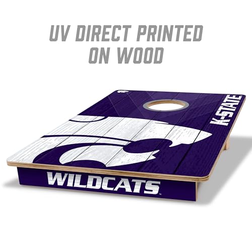 YouTheFan NCAA 2’ x 3’ Wood Cornhole Game with Logo Bags - color: Kansas State Wildcats, size: 2' X 3'