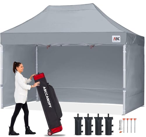 ABCCANOPY Easy Pop Up Canopy Tent with Sidewalls 8X12 Commercial -Series, Gray - color: Gray, size: 8X12