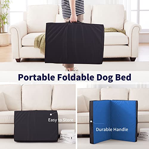 Outdoor Dog Bed - Waterproof, Portable, Foldable, Orthopedic for Large Dogs - 41" All Weather Use - color: Navy Blue, size: X-Large