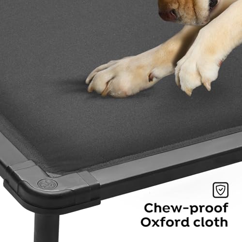 Veehoo Chew Proof Elevated Dog Bed, Indestructible Raised Dog Cot, Orthopedic Dog Platform Bed with Soft Padded Mat, Durable Waterproof Pet Cot for Indoor, Outdoor or Crate, 41-Inch, Grey - color: Grey, size: 41.0"l X 27.0"w X 7.0"th