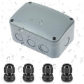 Outdoor Junction Box,Nineleaf IP66 Weatherproof Electrical Project Boxes PVC/ABS Plastic Enclosure Box Universal Watertight 4.9 x 3.3 x 2.3 inch (125x86x62mm), with 4PK 20mm Cable Gland Grey(1 Set) - color: Grey, size: Medium+4*M20