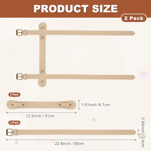 M METERXITY 2-Pack Outdoor Picnic Blanket Carry Strap, 22.8" Portable PU Leather Handle Belt Carrier for Camping/Picnics/Travel, Motorcycle Bedrolls Carrier [Light Khaki] - color: Light Khaki
