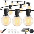 240FT Solar String Lights Outdoor Waterproof with Remote, G40 Solar Powered String Lights with 80+3 LED Shatterproof Bulbs, Dimmable Solar Patio Hanging Lights for Outside Backyard Party - size: 240FT