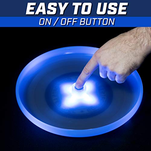 GoSports Ultimate Light Up Flying Disc - 175 Grams with 4 LEDs - Multi, Red, or Blue