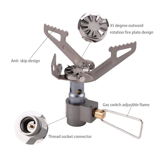 Ultralight Backpacking Stove Portable Pocket Stove Titanium Camping Gas Burner only 26g with 1 Extra Backup O-Ring