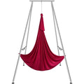 VEVOR Yoga Stand Frame, Max 441-551 lbs Load Swing Stand, Triangular Structure Aerial Rig, Aerial Silk Stands with Yoga Hammock, Standard & Height-Adjustable Version - color: Red, style: Standard Version