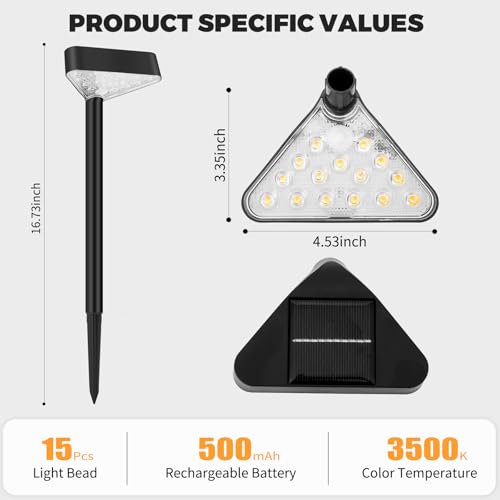 8 Pack Solar Pathway Lights Outdoor, Bright LED Solar Landscape Lights, Waterproof Solar Garden Lights for Yard, Patio, Walkway, Lawn, Driveway(Warm White, 8 Pack) - color: Warm White, size: 8 Pack