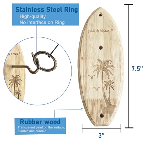 Deluxe Hook and Ring Toss Game, Outdoor Indoor Toss Game Set, Throwing Toys for Family, Party Games - style: Coconut Tree M