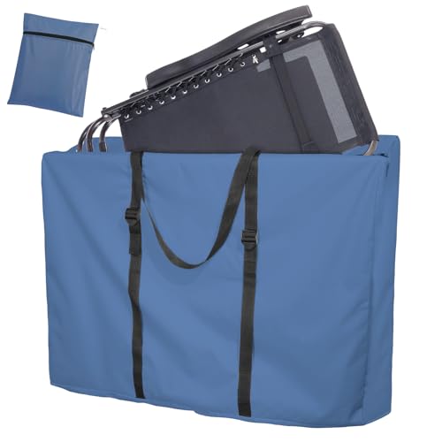 Large Outside Folding Chair Storage Bag with Zipper and Handles, 600D Folding Chair Carry Bag for Zero Gravity Chair, Portable Folding Lounge Chair Carrying Bags, 43" L x 11" W x 29" H (Blue - 1 Pack) - color: Blue - 1 Pack
