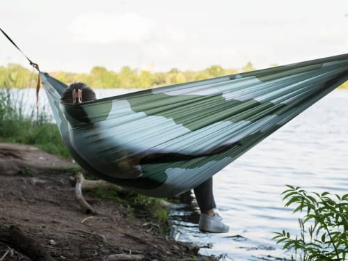KAMMOK: Roo Double Hammock | Made from Strong & 100% Recycled Water Resistant Ripstop Fabric | Comfortable, Packable, Lightweight (Lifetime Adventure Grade Warranty), Ocean Print - color: Ocean Print, size: Roo Double
