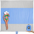 WEKAPO Beach Blanket Sandproof Waterproof, Extra Large Beach Mat, Oversized & Compact Sand Free, Quick Drying Beach Essentials for Vacation, Cruise, Picnic & Camping with Stakes - color: Periwinkle Blue, size: 9x7 FT (1～5 person)