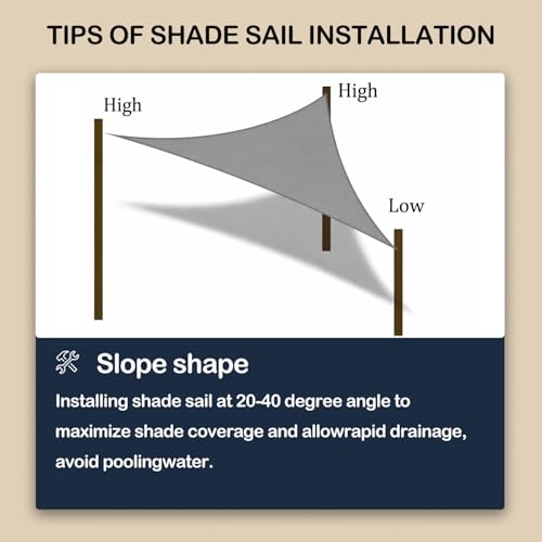 Vensovo Sun Shade Sail Triangle 16' x16' x23' Permeable Canopy - UV Block Sunshade for Patio, Garden, Backyard, Deck (Yellow) - color: Yellow, size: 16ftx16ftx23ft