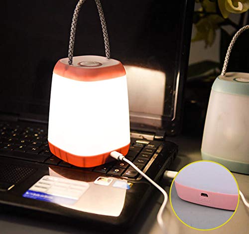 Night Light for Kids, USB Rechargeable Nursery Lamp Portable Camping Lantern with 3 Light Modes for Camping,Emergency,Bedroom,Indoor and Outdoor(Pink, 1 Pack) - color: Pink