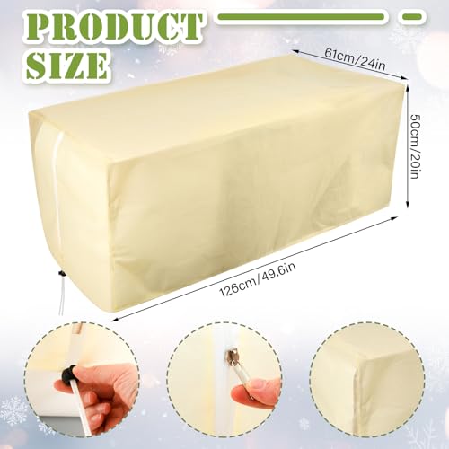 2 Pcs 49.6" x 20" Raised Garden Bed Cover for Winter Large Plant Covers Freeze Protection with Zipper Drawstring Frost Cloth Blanket Protection Box Bags for Garden Outdoor Plants Bush - size: 49.6 × 24 x 19.7 in