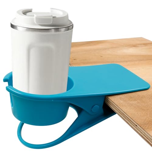 Jiozermi Drinking Cup Holder Clip, Desk Drink Holder Clip Adirondack Chair Cup Holder with Clip Cup Clip Holder for Water Drink Beverage Soda Coffee Mug(Blue) - color: Blue