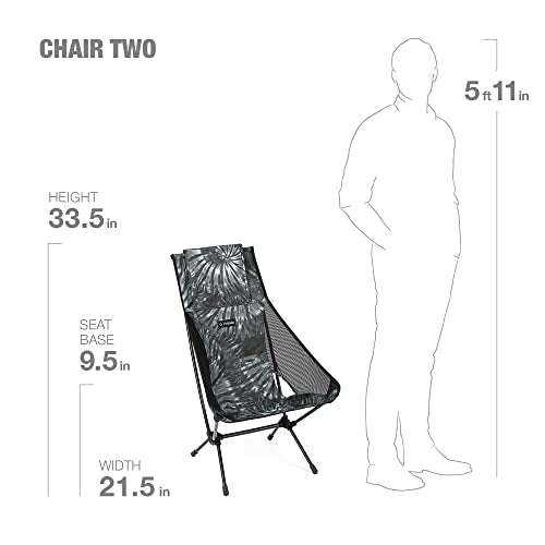 Helinox Chair Two Ultralight, High-Back, Collapsible Camping Chair, Black Tie Dye, with Pockets - color: Black Tie Dye