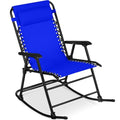 Best Choice Products Outdoor Zero Gravity Rocking Chair, Folding Reclining Patio Lounge Chair with Adjustable Pillow for Lawn, Beach, Camping - Cobalt Blue - color: Cobalt Blue