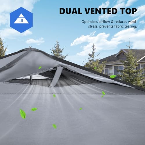 OLIXIS 10x10ft Pop Up Canopy Tent, Heavy Duty 1-Person One Push Setup, Portable Outdoor Shelter for Beach, Events, Camping Includes Rolling Carry Bag, Grey - color: Gray, size: 10 X 10 Ft