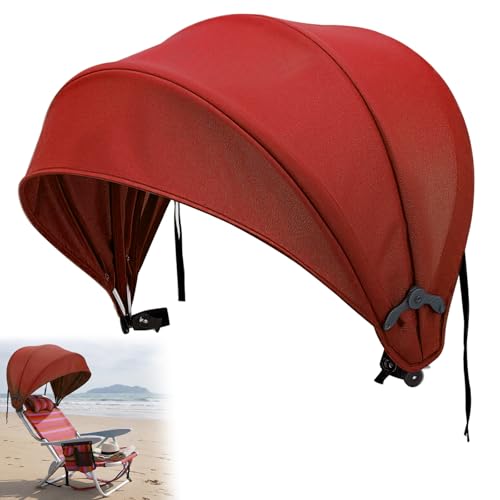 DaisyInner 1 Pcs Beach Chair Umbrella Canopy Extra Large Foldable Chair Sun Shade with Adjustable Clamp for Beach Camping Fishing Lounge Outdoor (Brick Red) - color: Brick Red