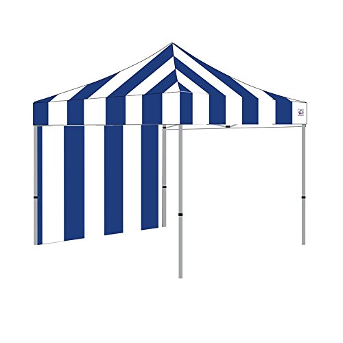 Impact Canopy 10' x 10' Pop-Up Canopy Tent, Carnival Tent Kit with Powder-Coated Steel Frame, Sidewall, and Half Walls, Blue/White Stripe - color: Blue, size: 10' x 10'