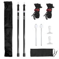 GEEWAY 2 Pcs 7.5FT Tarp Poles for Camping, Heavy Duty Telescoping Tent Pole, Aluminum Adjustable Tent Poles for Outdoor Activity, Wilderness Adventure and RV Travel (Black) - color: 7.5ft-black