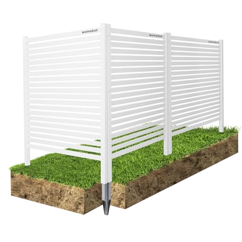 Air Conditioner Fence 3 Panels, 36" W x 45" H Outdoor Trash Can Fence, Easy Assembly Decorative Privacy Screen for AC Units & Pool Equipment - size: 36"W X 45"H-3 Panels Horizontal