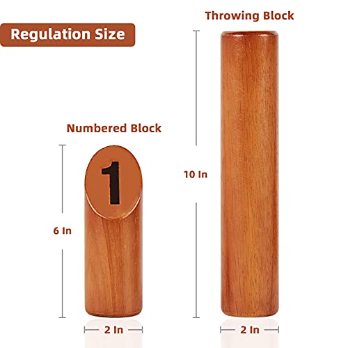 SpeedArmis Wooden Throwing Game, 12 Numbered Block Toss Games Set with Scoreboard & Carrying Case, Indoor Tailgating Bowling Yard Activity‌ for Teens Adults Family
