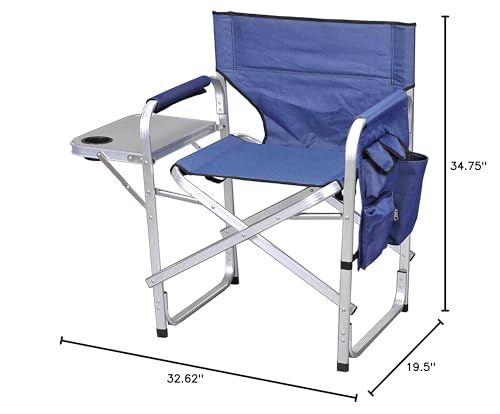Stylish Camping Full Back Folding Director's Chair - color: Blue