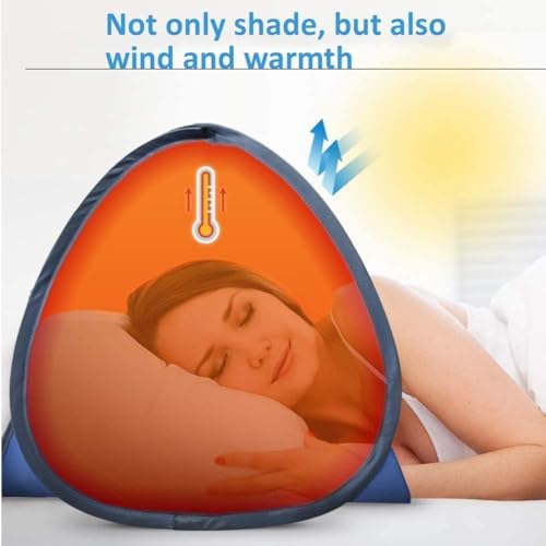 Beach Sun Shelters,Instant Sun Shade Canopy Head PopUp Canopy Automatic Shade Tent for Camping Fishing Hiking Picnic Portable Shelter Windproof Waterproof with Mobile Phone Stand, 80cm - color: Blue-Waterproof-31.5in