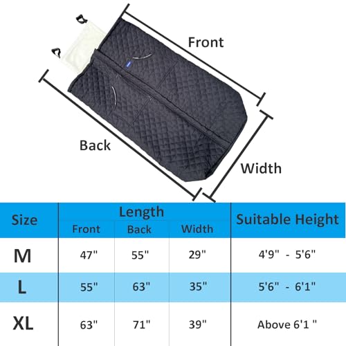 Wheelchair Blanket - Outdoor Lap Blanket with 2 Pockets for Hands - Waterproof and Windproof Foot & Leg Pocket Blanket - Thick Warm Fleece Lined Knee Blanket for Wheelchair, Recliner & Chair (L) - size: Large