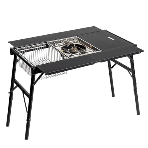 ASMOKE Portable Table System - 3 Unit Modular Outdoor Cooking Station, Compatible with Pellet Grills & Gas/Charcoal Stoves, Compact & Stable Design for Backyard BBQ, Camping