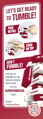 Baby Fanatic MasterPieces Game Day - NCAA Arkansas Razorbacks - Officially Licensed Tumble Tower, Real Wood Blocks - style: Arkansas Razorbacks