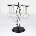 HomeRoots Elegant 8-Wine Glass Holder | Countertop Freestanding Rack for Wine Glasses - Stylish Metal Tabletop Display with 8 Hooks | Ideal Stemware Rack for Bar, Kitchen, Dining Room, and Table Decor