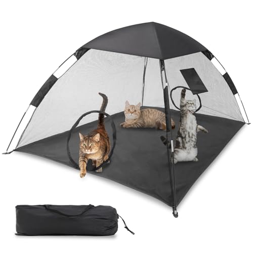 GEERTOP Portable Pet Tent for Cats Outdoor Camping Playpen Sunshade Cat Enclosures for Indoor Kittens Rabbits Guinea Pigs Small Animals Mesh House