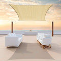 Colourtree CTAPR1420 Custom Size 6' x 13' Beige Sun Shade Sail Canopy UV Block UPF50 Rectangle - Commercial Standard Heavy Duty - 190 GSM - 3 Years Warranty - color: Beige, size: 6' X 13' Custom Size