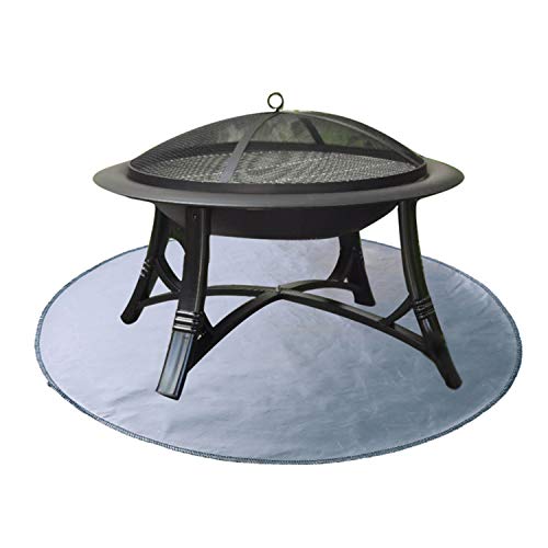 Fire Pit Mat, Round Grill Mat for Ground, Patio, Deck, Lawn, Outdoor or Campsite Protection Ember Mat Pad Silver (36‘’x36‘’) - size: 36‘’x36‘’