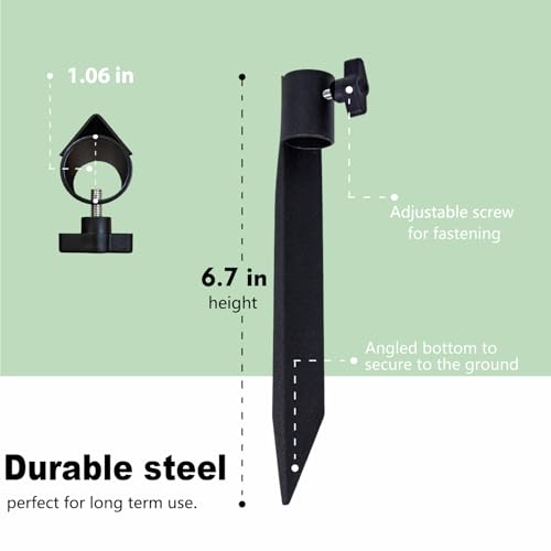 Outdoor Metal Stakes for Ground, Garden Stakes for Lights,Used for Replacement Metal Ground Spike in Live Flame Torches and Solar Lights-6.7 Inch (Black 6 Pack) - color: Black