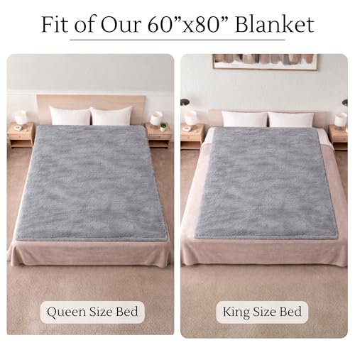 Waterproof Blanket for Bed (80"x60" Queen Size) – Reversible Plush Sherpa Fleece, Moisture Absorbent TPU Layer, Stain Proof Mattress & Couch Protector – Machine Washable - Gray - color: Gray, size: 80 x 60 inch