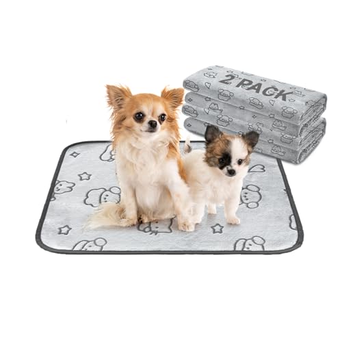 Qeils Reusable Puppy Pads, 2 Pack Washable Pee Pads for Dogs, Waterproof Non Slip Wee Wee pad, Absorbent and Leakproof Training Mats for Potty, Crate, Playpen, Bed, Sofa, 18"x 24" - size: 18x24(pack of 2)-pet