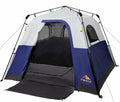 3/4 Person Camping Tent with 1 Door, 4 Windows, and Upgraded Ventilation– Instant Setup, Waterproof, 8'x 8'x 67''Oxford Fabric Floor Pop Up in 60 Seconds Includes Rainfly and Backpack - color: 4 Person Dark Blue/2-Layer