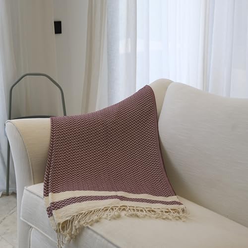 mysticalanatolia Turkish Beach Towel Oversized Cotton Sand Free Quick Dry Lightweight Peshtemal Large Travel Yoga Picnic Blanket Absorbent Compact 39x79 Burgundy - color: Burgundy