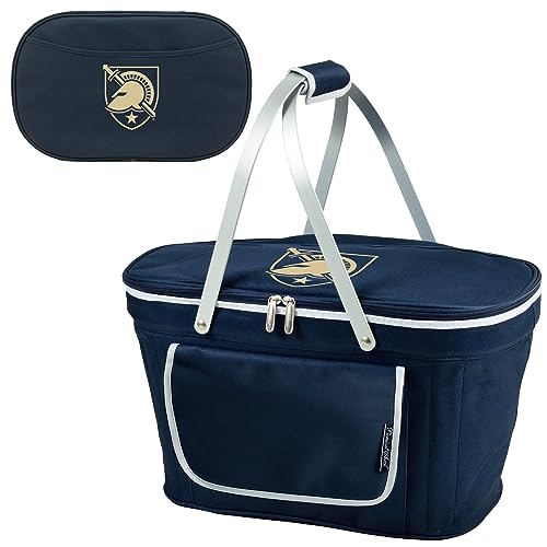 Army Black Knights Licensed Patented Collapsible Insulated Picnic Basket Equipped with Service for 4- Designed and Assembled in USA