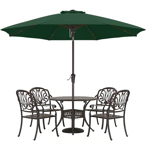 ABCCANOPY 10FT Patio Umbrella - Outdoor Waterproof Table Umbrella with Push Button Tilt and Crank, 8 Ribs UV Protection Pool Umbrella for Garden, Lawn, Deck & Backyard (Green) - color: Green, size: 10FT