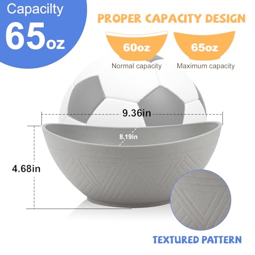 Wrova Wheat Straw Bowls Set,Unbreakable Large Salad Bowls Set of 2,Microwave and Dishwasher Safe Bowls Plastic Bowls for Eating,BPA Free Salad Bowl for Serving,Oatmeal and Salad.Gray - color: Gray, size: 2 Pack