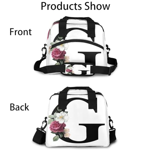 Letter G Insulated Lunch Bag for Women Men Reusable Waterproof Lunch Box Cooler Tote Bag One shoulder portable meal bag Portable Adult Lunchbox for Work Picnic Hiking Beach - color: Letter G