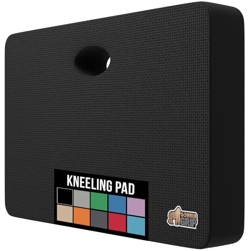 GORILLA GRIP® Extra Thick Patent Pending Supportive Foam Kneeling Pad, Large Cushion Knee Pads for Gardening, Baby Bath Time, Dirt and Water Resistant, Workout and Garden Supplies, 17.5x11, Black - color: Black